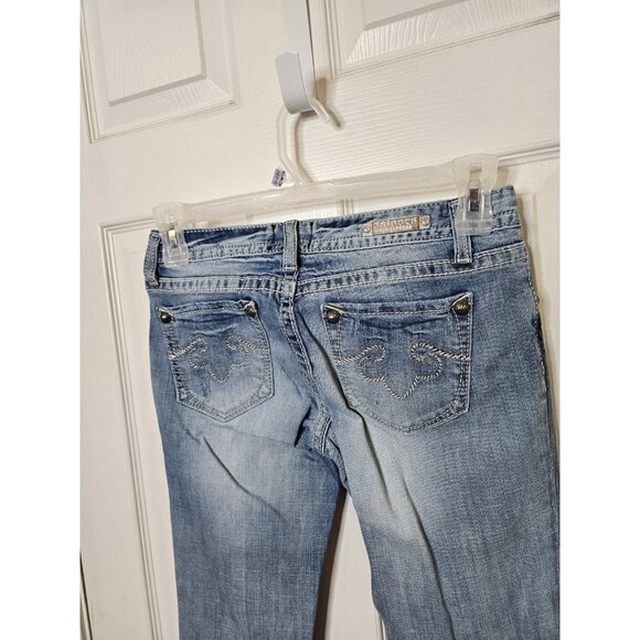 Rebock For Express Distressed Boot Hip Hop Bootcut Jeans Womens 4Rx32 - Picture 8 of 11